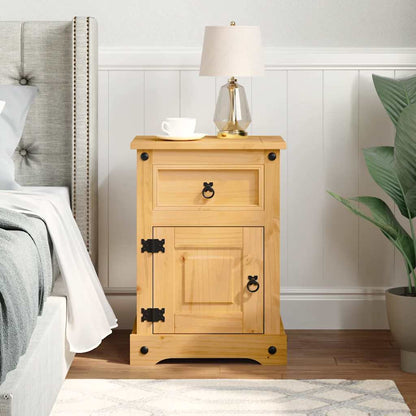 vidaXL Bedside Cabinet | Brown | Solid pinewood | Medium | Bedside Cabinet 3