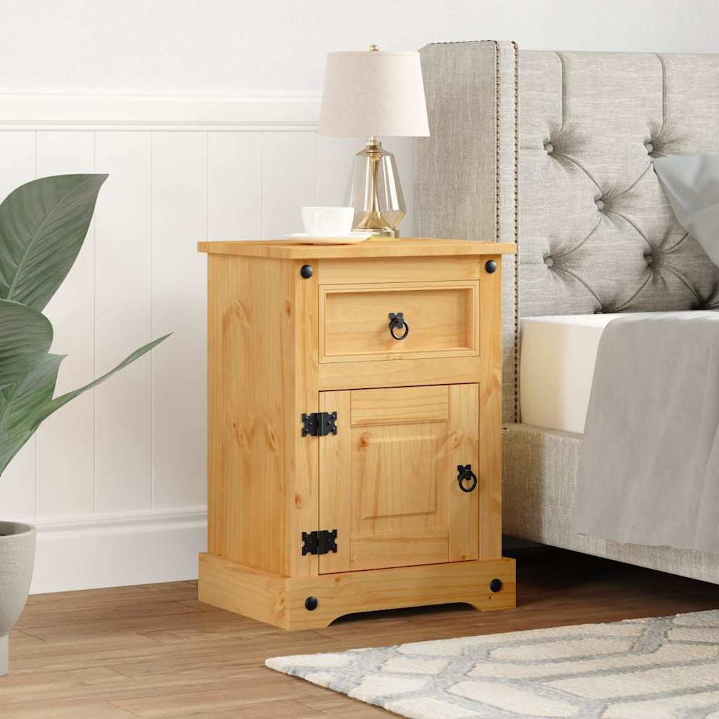 vidaXL Bedside Cabinet | Brown | Solid pinewood | Medium | Bedside Cabinet 1
