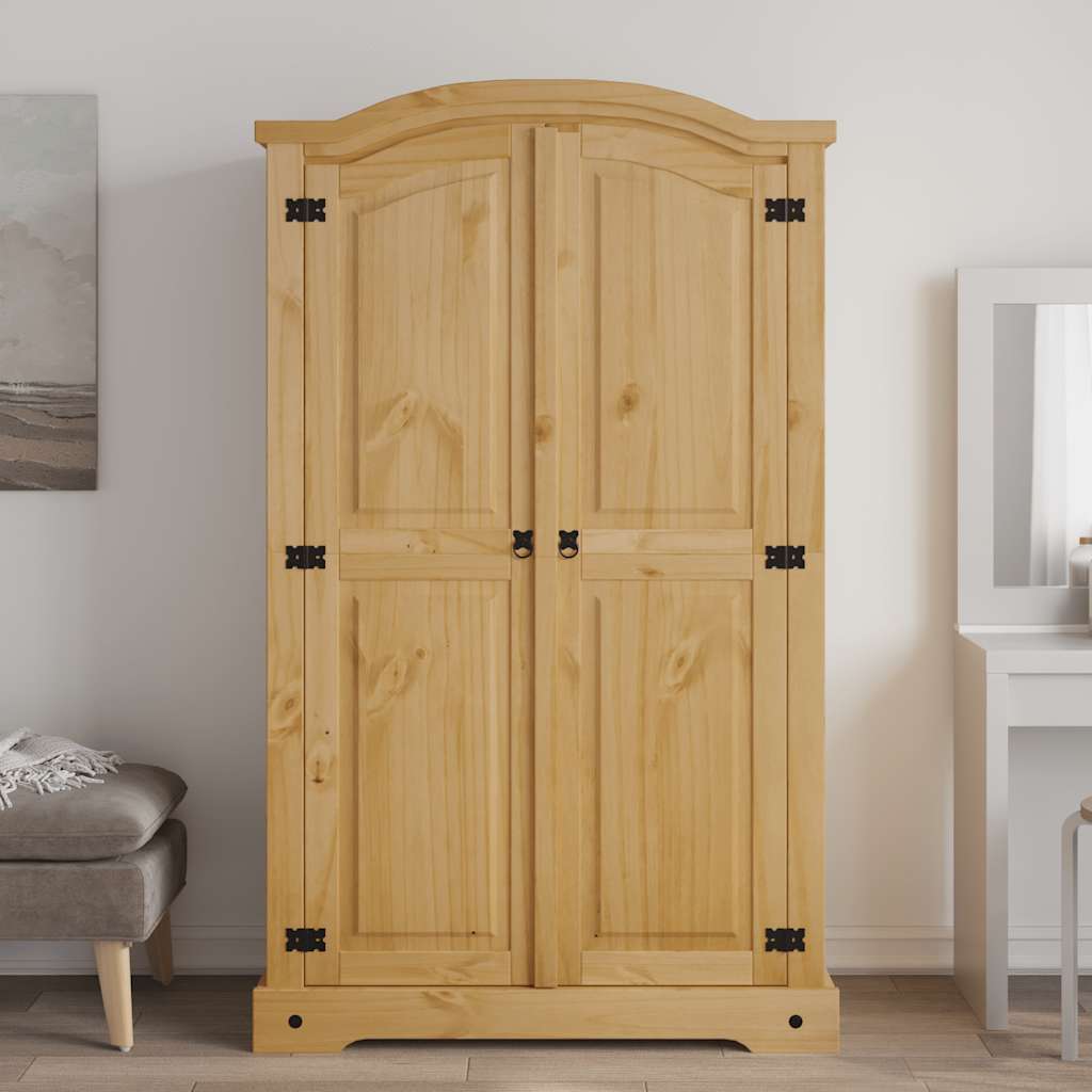 vidaXL Wardrobe | Brown | Solid Pinewood | Large | Wardrobe | Rectangular 3