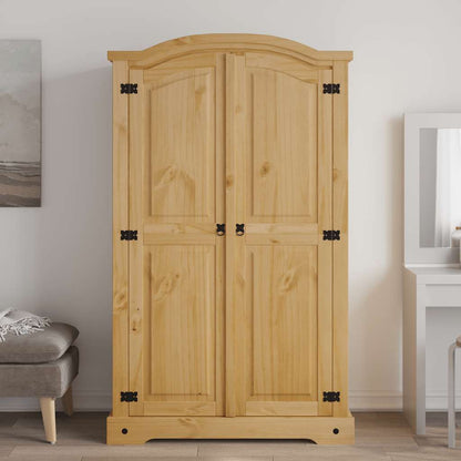 vidaXL Wardrobe | Brown | Solid Pinewood | Large | Wardrobe | Rectangular 3
