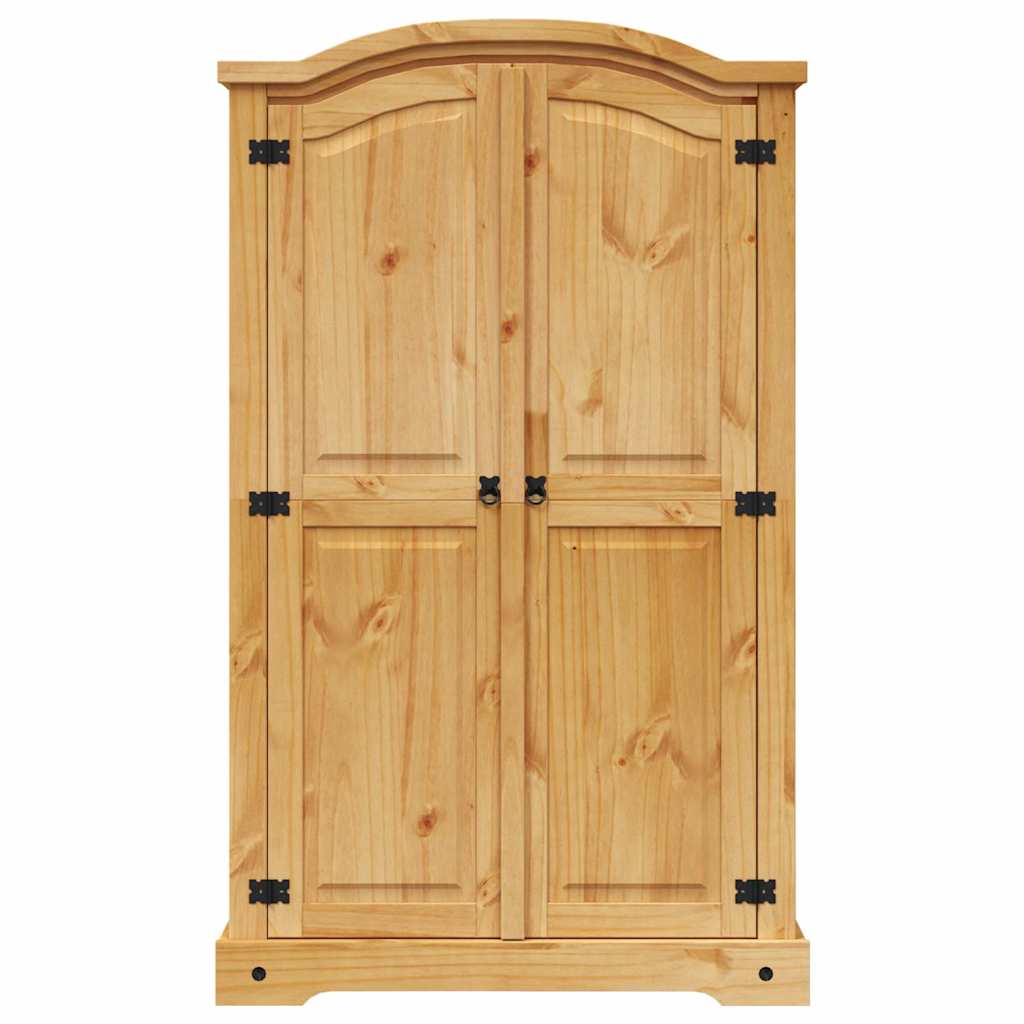 vidaXL Wardrobe | Brown | Solid Pinewood | Large | Wardrobe | Rectangular 4