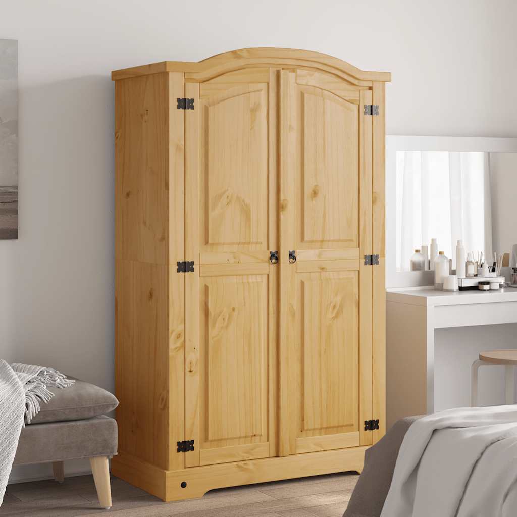 vidaXL Wardrobe | Brown | Solid Pinewood | Large | Wardrobe | Rectangular 1