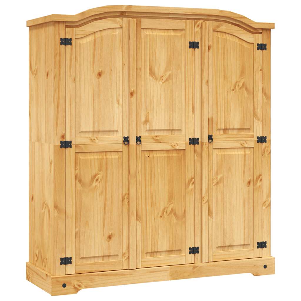 vidaXL Wardrobe | Brown | Solid pinewood | Large | Wardrobe | Rectangular 2