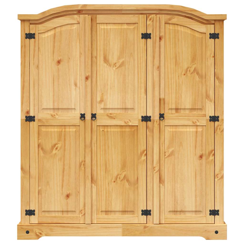 vidaXL Wardrobe | Brown | Solid pinewood | Large | Wardrobe | Rectangular 4