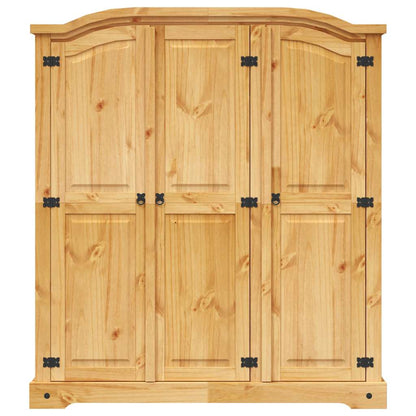 vidaXL Wardrobe | Brown | Solid pinewood | Large | Wardrobe | Rectangular 4