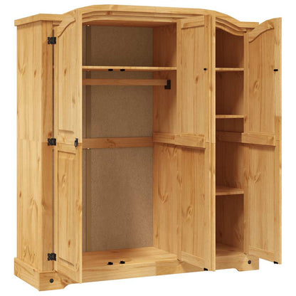 vidaXL Wardrobe | Brown | Solid pinewood | Large | Wardrobe | Rectangular 5