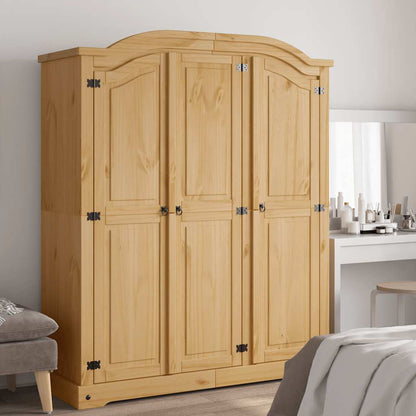 vidaXL Wardrobe | Brown | Solid pinewood | Large | Wardrobe | Rectangular 1