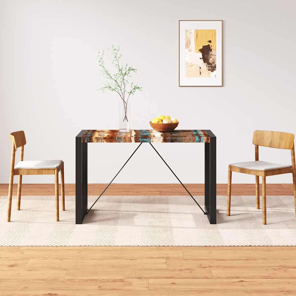 Dining Table 120 cm Black Height 76 cm 60 cm Solid reclaimed wood