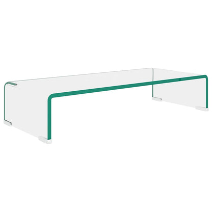 vidaXL TV Stand | Clear | Tempered Glass, Plastic | 60 x 25 x 11 cm | Ergonomic 2