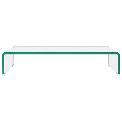vidaXL TV Stand | Clear | Tempered Glass, Plastic | 60 x 25 x 11 cm | Ergonomic 3