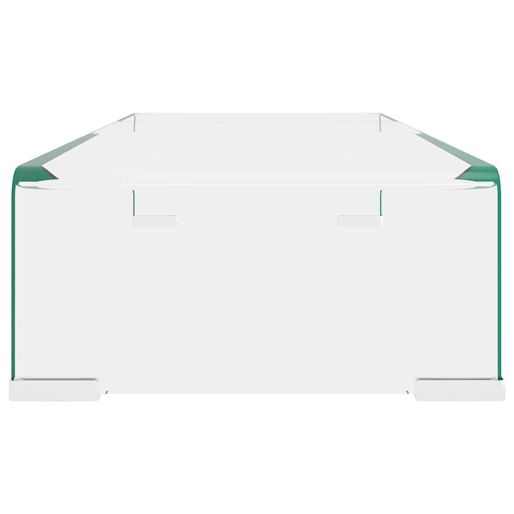 vidaXL TV Stand | Clear | Tempered Glass, Plastic | 60 x 25 x 11 cm | Ergonomic 4