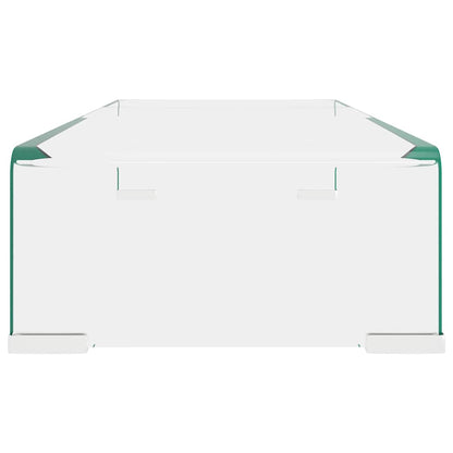 vidaXL TV Stand | Clear | Tempered Glass, Plastic | 60 x 25 x 11 cm | Ergonomic 4