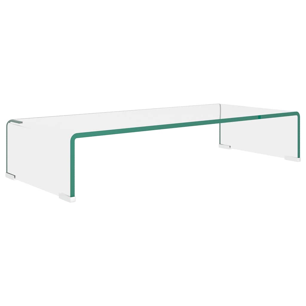 TV Stand/Monitor Riser Glass Depth 30 cm Transparent 70 cm