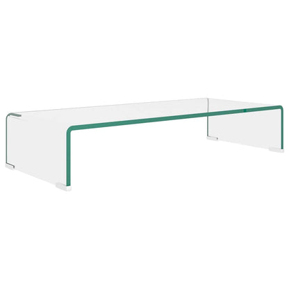 TV Stand/Monitor Riser Glass Depth 30 cm Transparent 70 cm