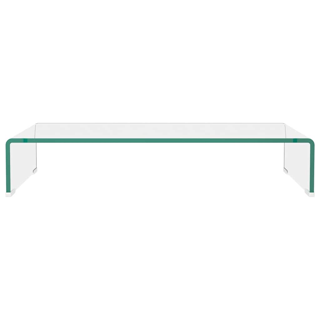 TV Stand/Monitor Riser Glass Depth 30 cm Transparent 70 cm