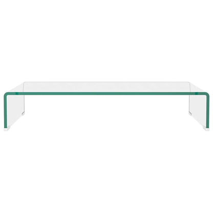 TV Stand/Monitor Riser Glass Depth 30 cm Transparent 70 cm