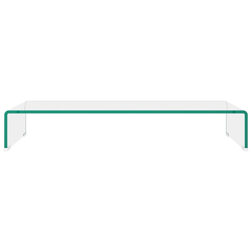 TV Stand/Monitor Riser Glass Depth 30 cm Transparent 80 cm