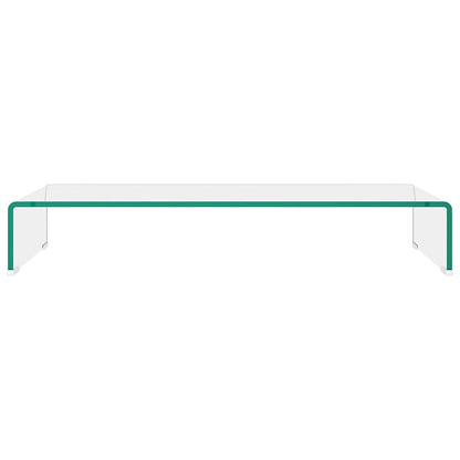 TV Stand/Monitor Riser Glass Depth 30 cm Transparent 80 cm