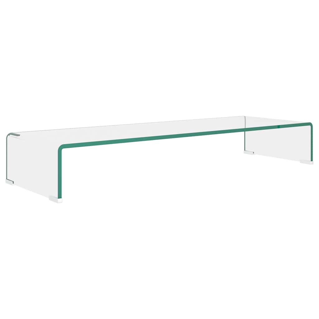 TV Stand/Monitor Riser Glass Depth 30 cm Transparent 90 cm