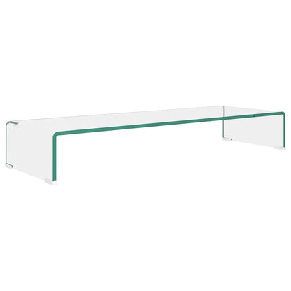 TV Stand/Monitor Riser Glass Depth 30 cm Transparent 90 cm