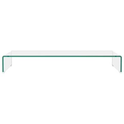 TV Stand/Monitor Riser Glass Depth 30 cm Transparent 90 cm