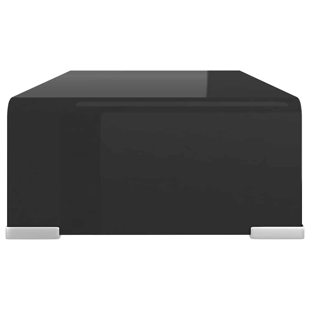 vidaXL TV Stand/Monitor Riser Glass Black 40x25x11 cm 4