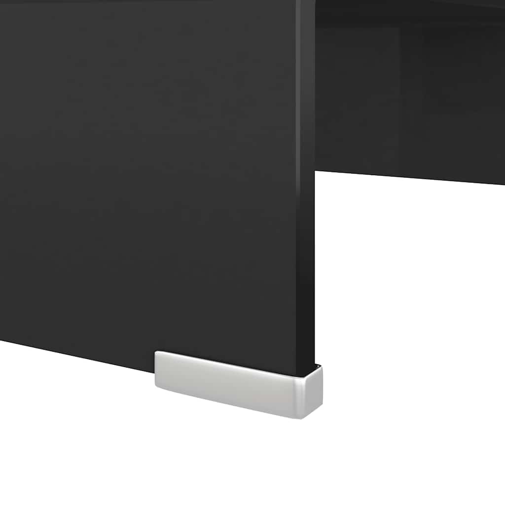 vidaXL TV Stand/Monitor Riser Glass Black 40x25x11 cm 5