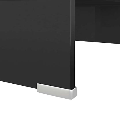 vidaXL TV Stand/Monitor Riser Glass Black 40x25x11 cm 5
