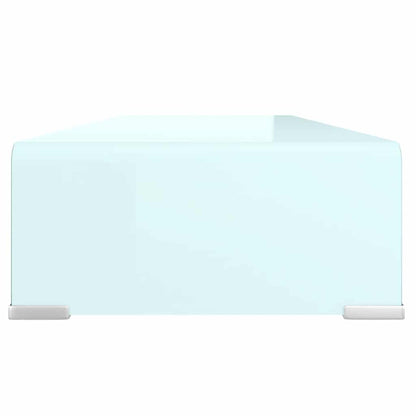 vidaXL TV Stand/Monitor Riser Glass Green 80x30x13 cm 4