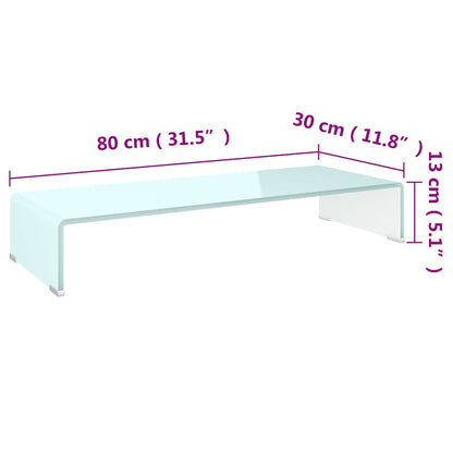 vidaXL TV Stand/Monitor Riser Glass Green 80x30x13 cm 6