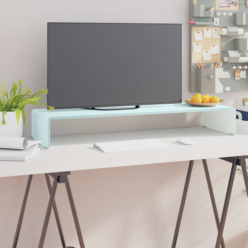 TV Stand/Monitor Riser Glass Depth 30 cm Green 90 cm