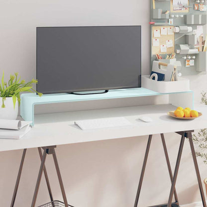 TV Stand/Monitor Riser Glass Depth 30 cm Green 100 cm