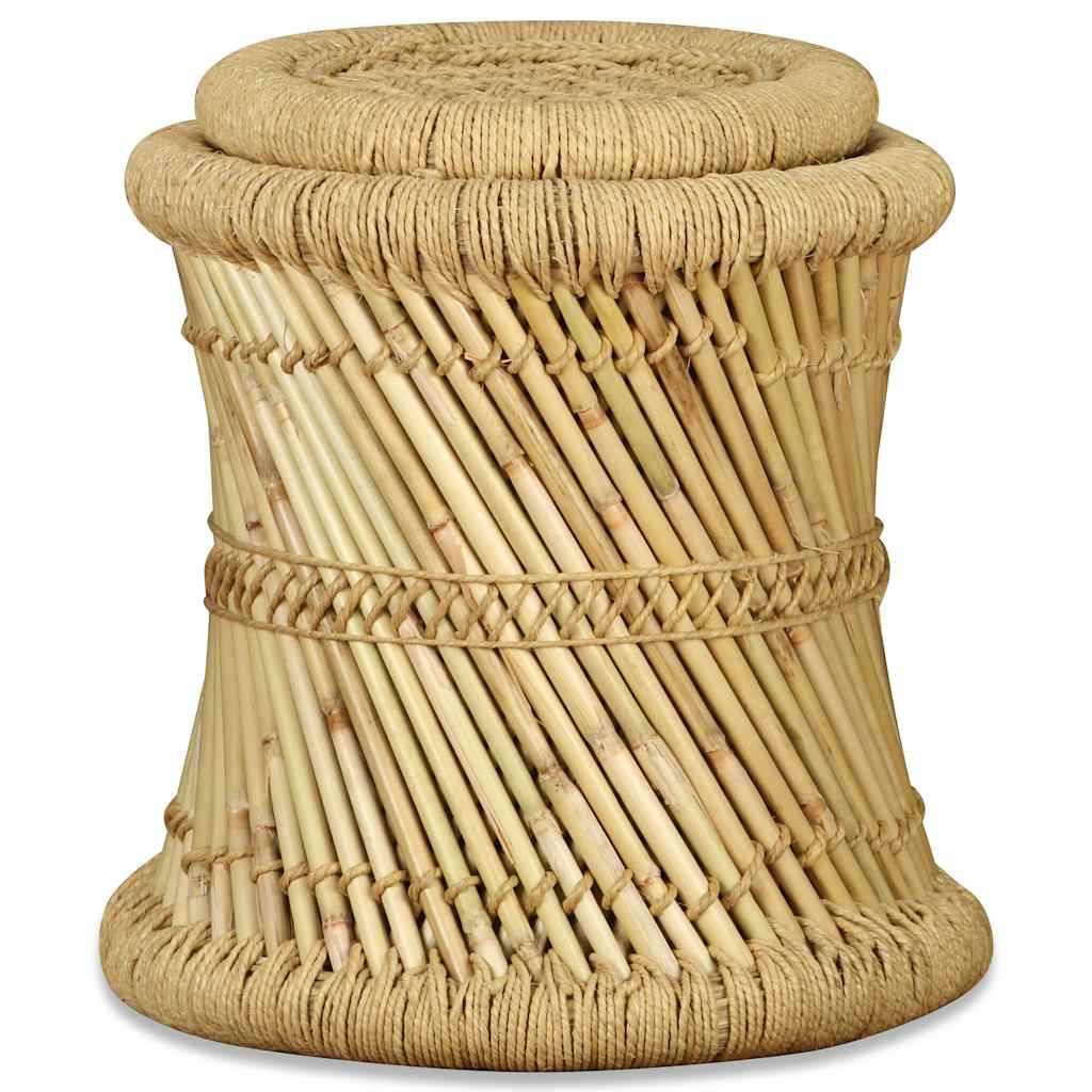 vidaXL Stool | Set of 2 | Natural bamboo and jute | Bamboo and jute | Set of 2 6