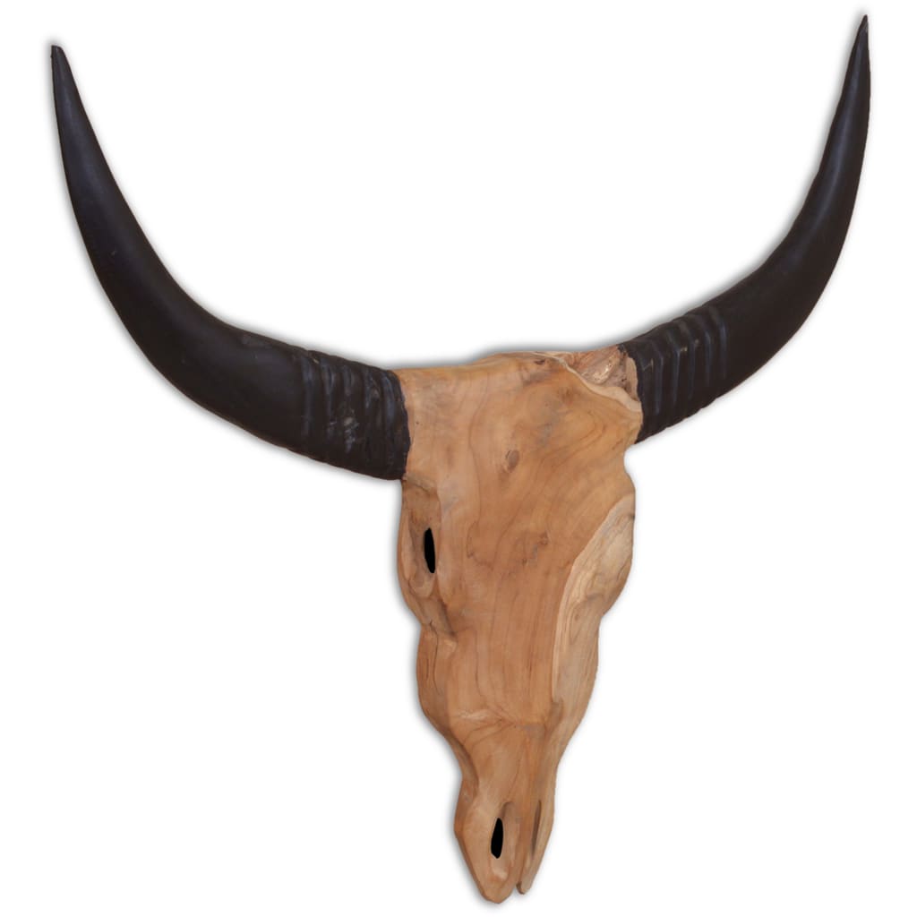 vidaXL Wall Mounted Head | Natural wood with black | Teak | 69x6x60 cm 1