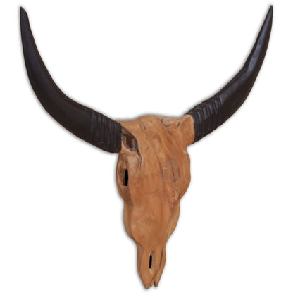vidaXL Wall Mounted Head | Natural wood with black | Teak | 69x6x60 cm 2