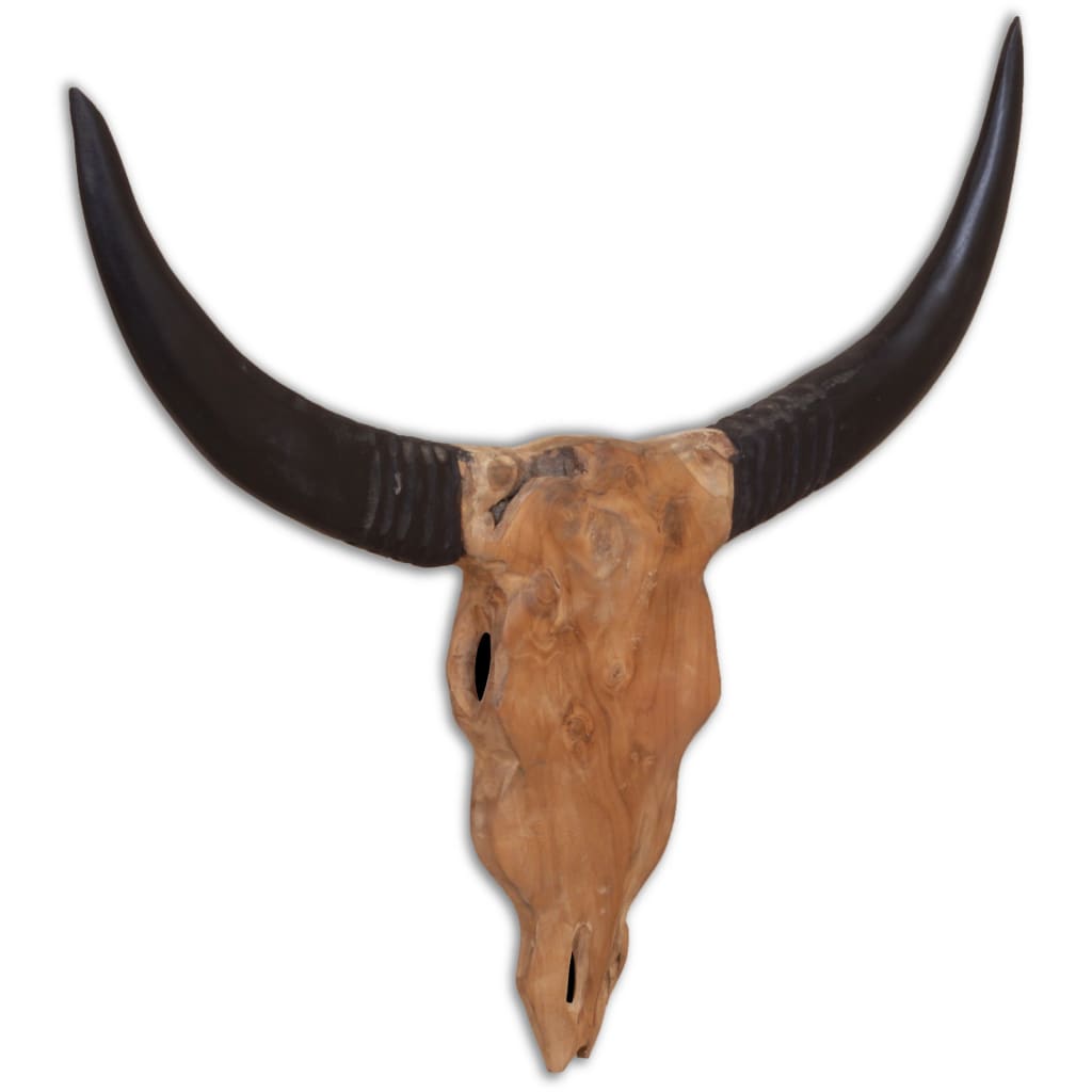 vidaXL Wall Mounted Head | Natural wood with black | Teak | 69x6x60 cm 3