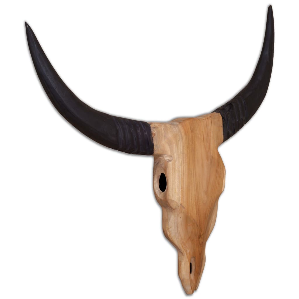 vidaXL Wall Mounted Head | Natural wood with black | Teak | 69x6x60 cm 5