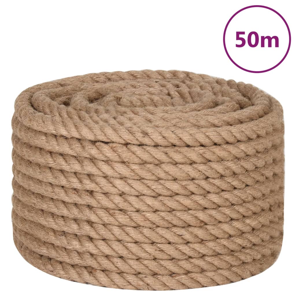 Jute Rope Long Thick Natural Length 50 m 20 mm