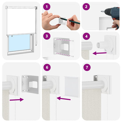 vidaXL Outdoor Roller Blind 125(W)x230(H) cm Cream 5