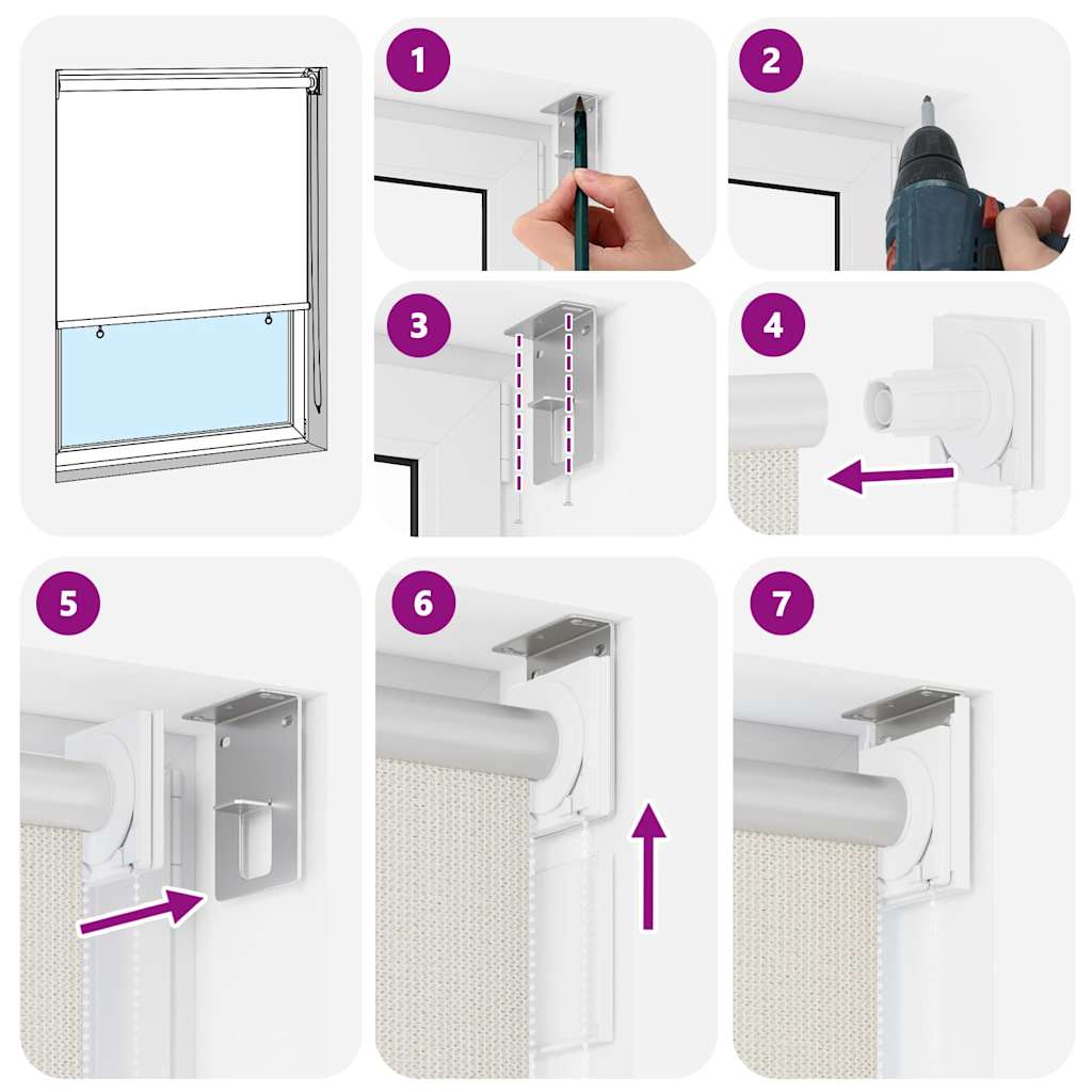 vidaXL Outdoor Roller Blind 125(W)x230(H) cm Cream 6