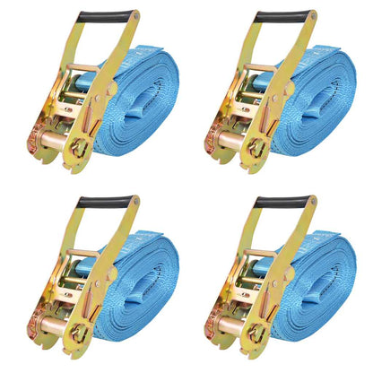vidaXL Ratchet Tie Down Straps 4 pcs 4 Tonnes 8mx50mm Blue 1