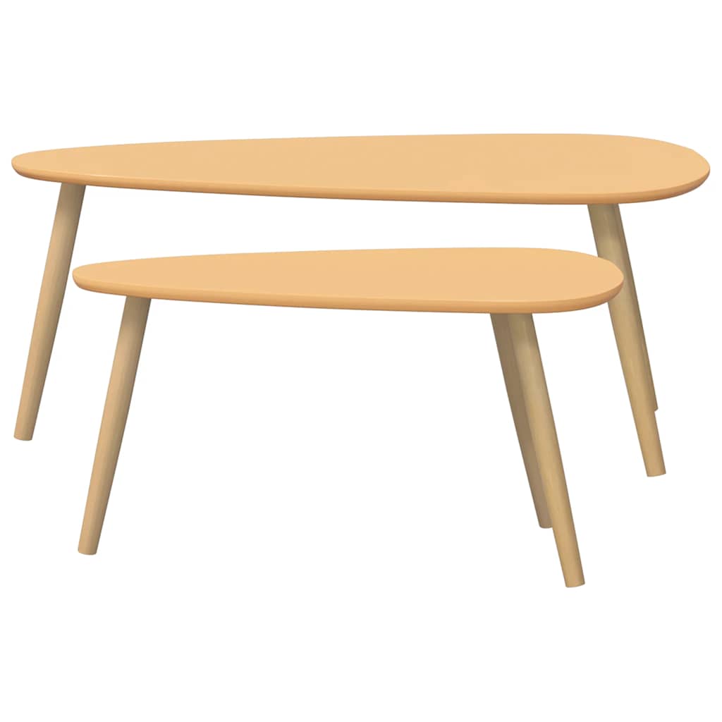 vidaXL Coffee Table |  Set of 2 | Brown | Solid pine wood, MDF | Two-piece set 5