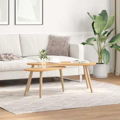 vidaXL Coffee Table |  Set of 2 | Brown | Solid pine wood, MDF | Two-piece set 1