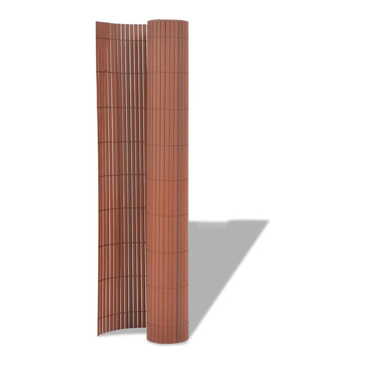 Double-Sided Garden Fence Height 300 cm Brown