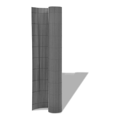 Double-Sided Garden Fence Height 500 cm Grey 150 cm
