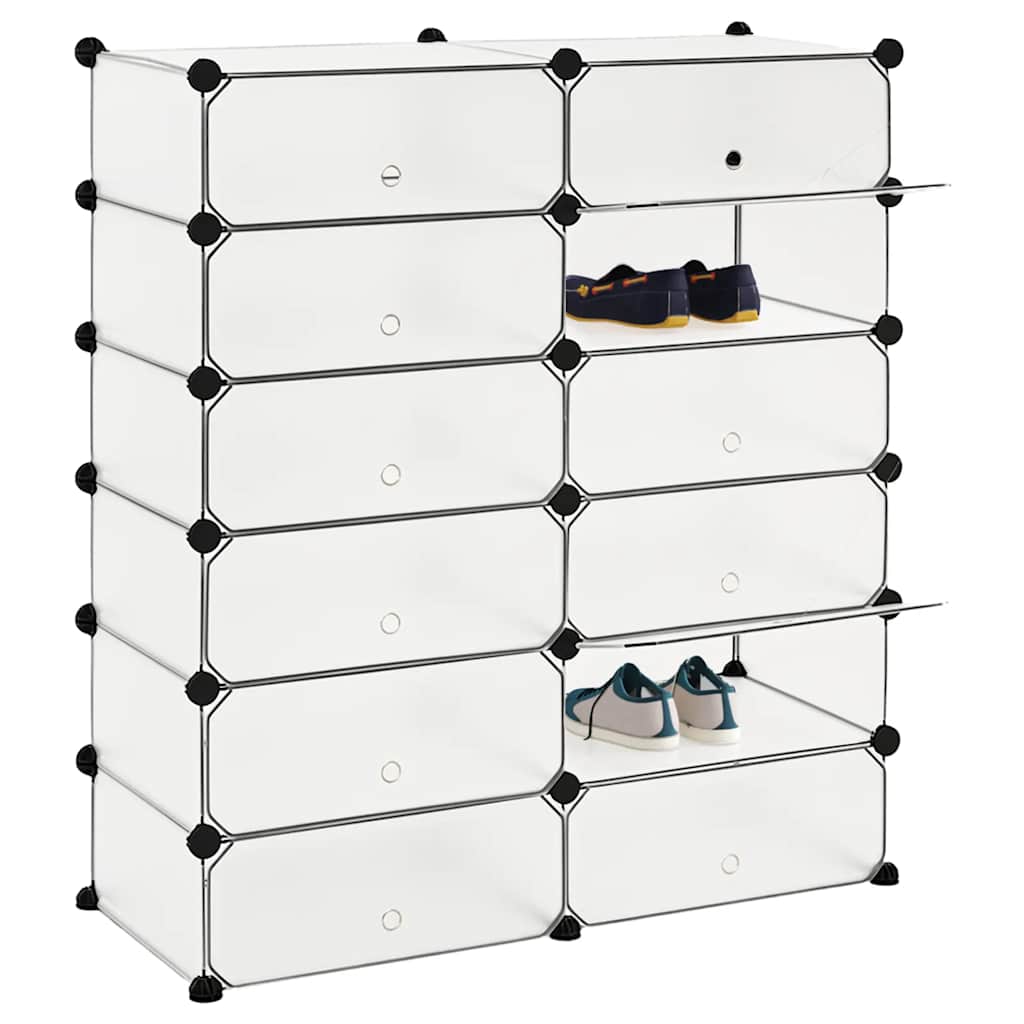 vidaXL Shoe Organiser | White | Plastic panels, Steel frame | 92 x 37 x 105 cm 3