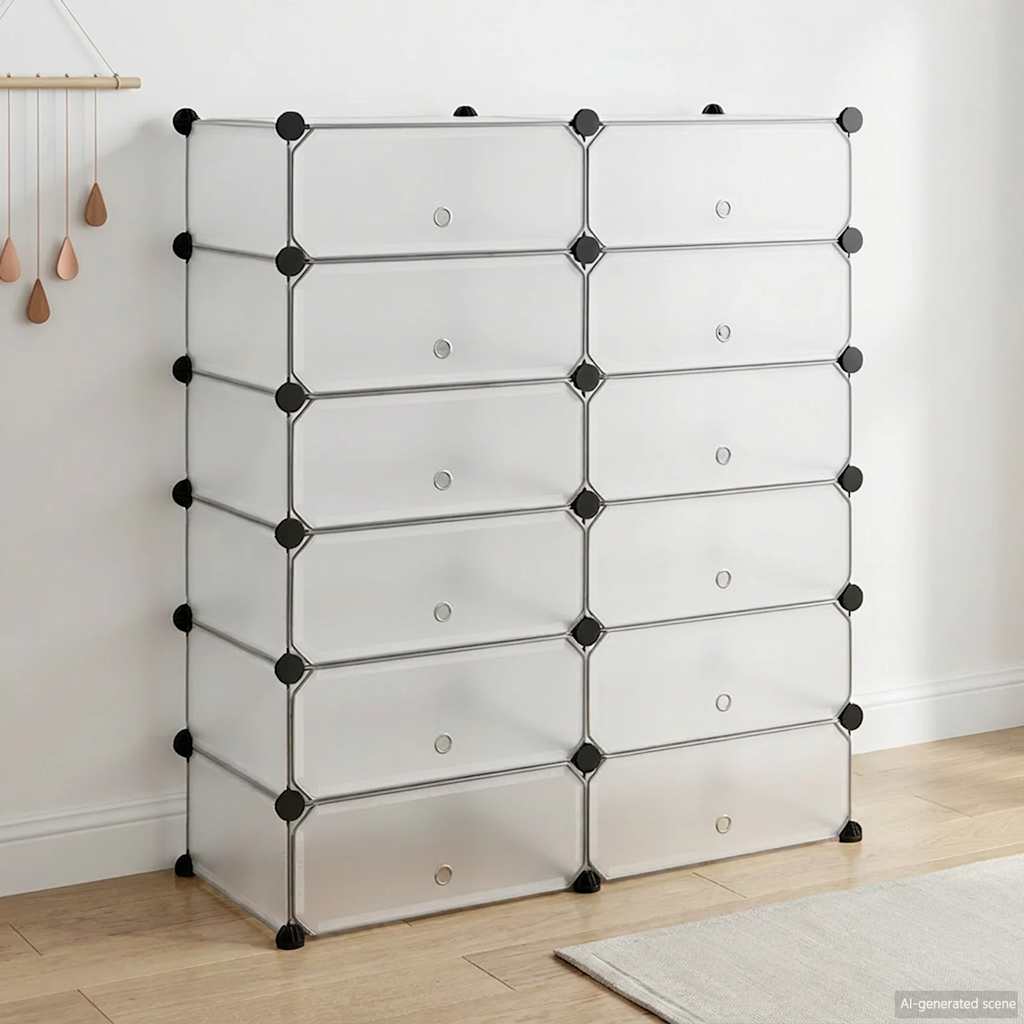 vidaXL Shoe Organiser | White | Plastic panels, Steel frame | 92 x 37 x 105 cm 1