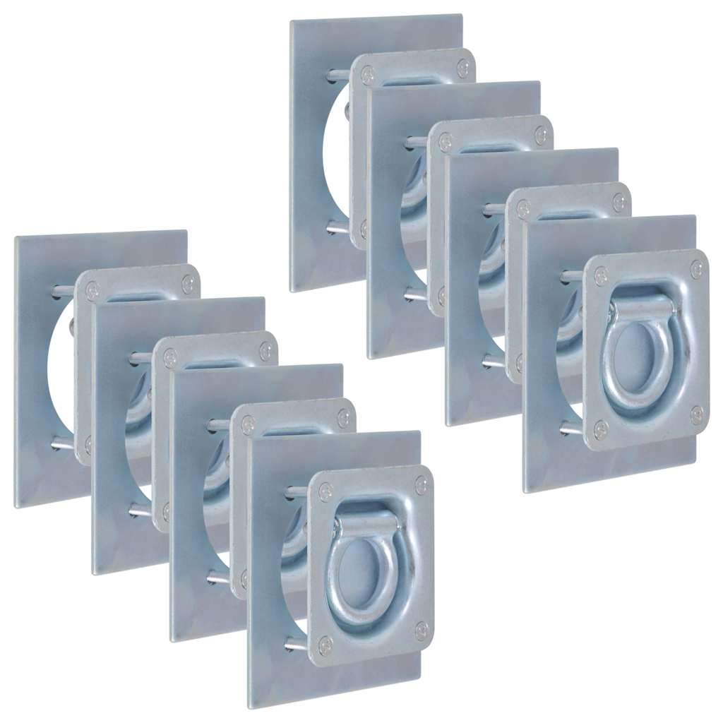 vidaXL Lashing Rings for Trailer 8 pcs Galvanised Steel 2000 kg 1
