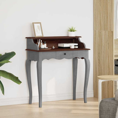 Writing Desk Solid Mahogany Wood 80x40x92 cm Brown and white
