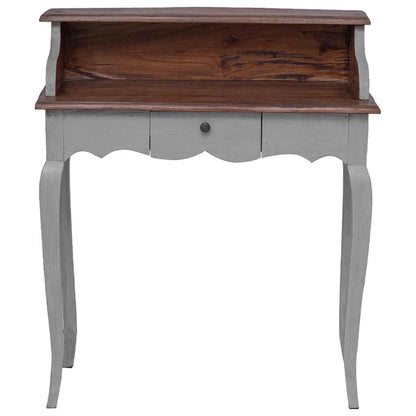 Writing Desk Solid Mahogany Wood 80x40x92 cm Brown and white